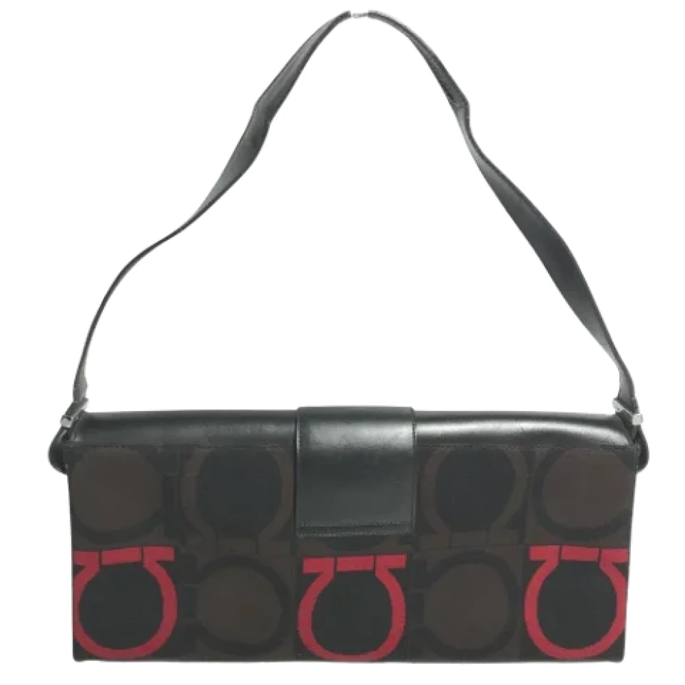 Salvatore Ferragamo Pre-owned Fabric shoulder-bags Black Dames