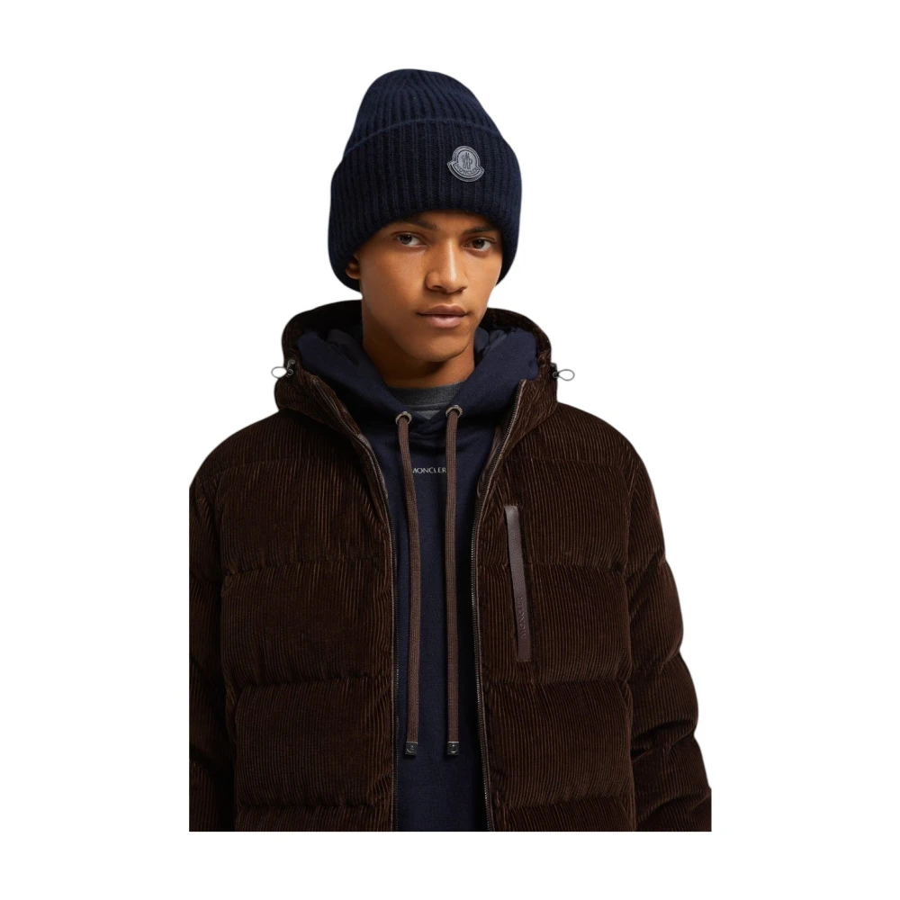 Moncler Ribfluwelen Gewatteerde Hoodiejas Bruin Brown Heren