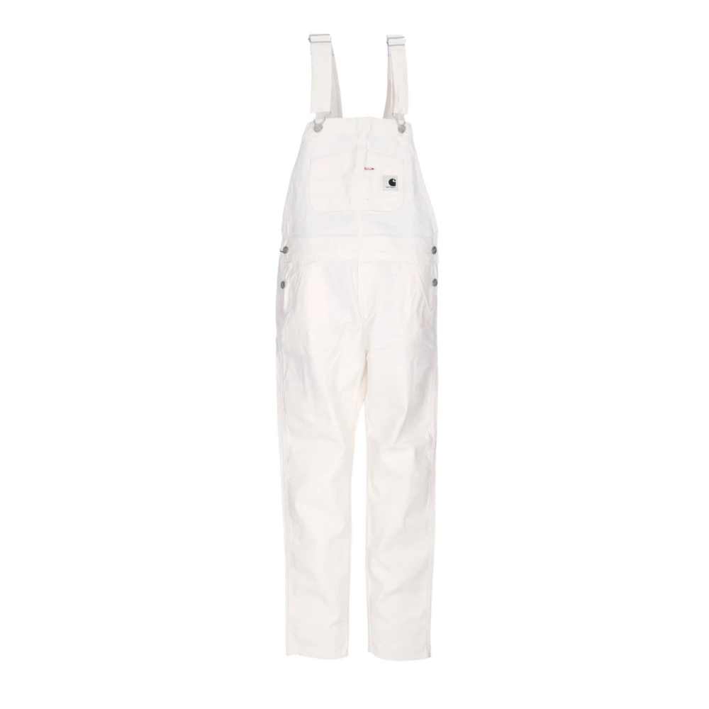 Carhartt Wip Canvas Bib Overall med Fickor White, Dam