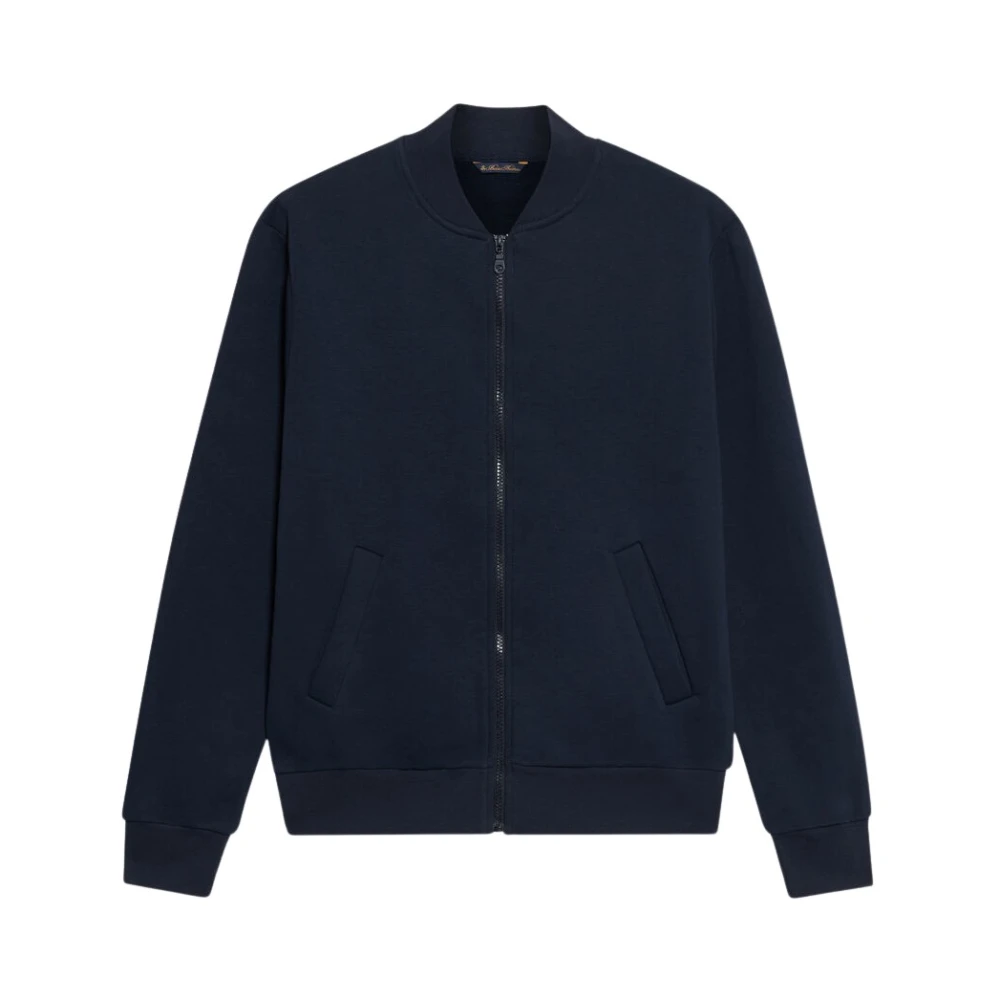 Brooks Brothers Katoenen Zip-Up Sweater Blue Heren