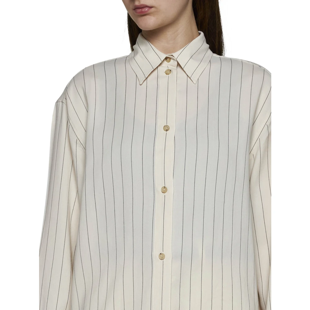 TotêMe Relaxed-fit Pinstripe Shirt Beige Dames