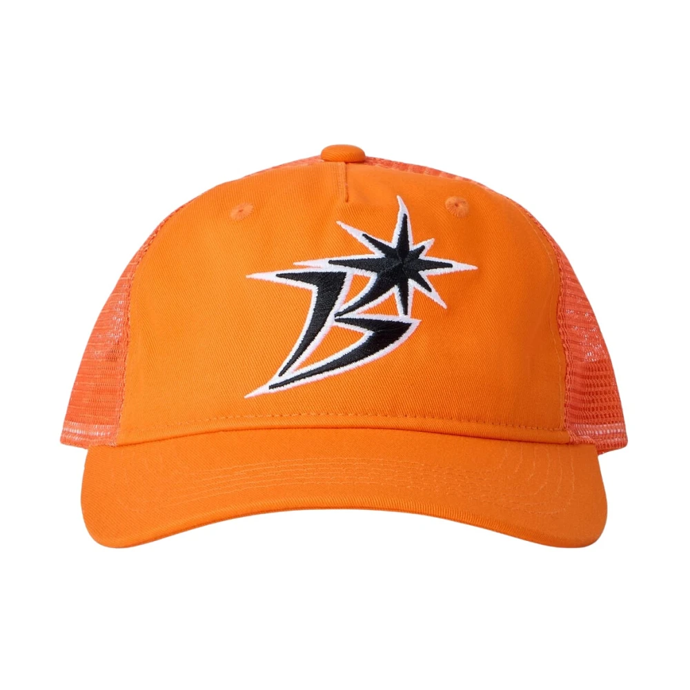 Bott Orange Hats & Caps, Male, One Size, B Logo Mesh-Back 5-Panel Cap