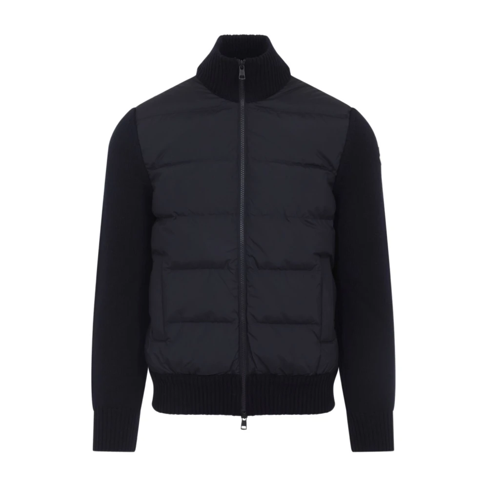 Moncler Padded Cardigan - Male - Winter Jackets - Blue - M - Jackets