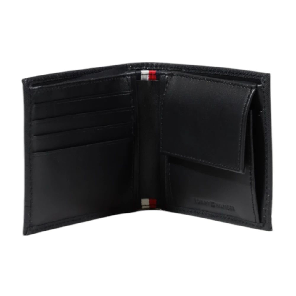 Tommy Hilfiger Elegante Leren Portemonnee met Muntvak Black Heren