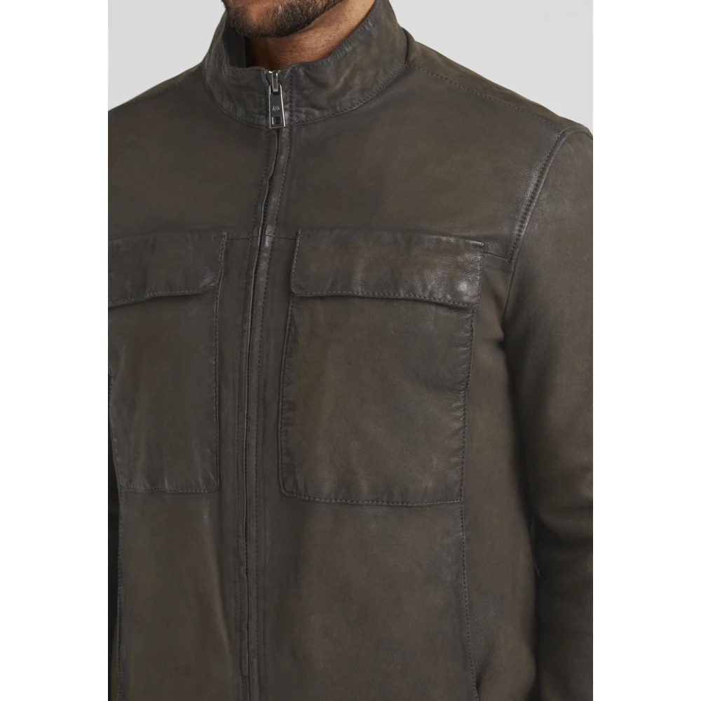 Milestone Italiaans Leren Bikerjack Brown Heren