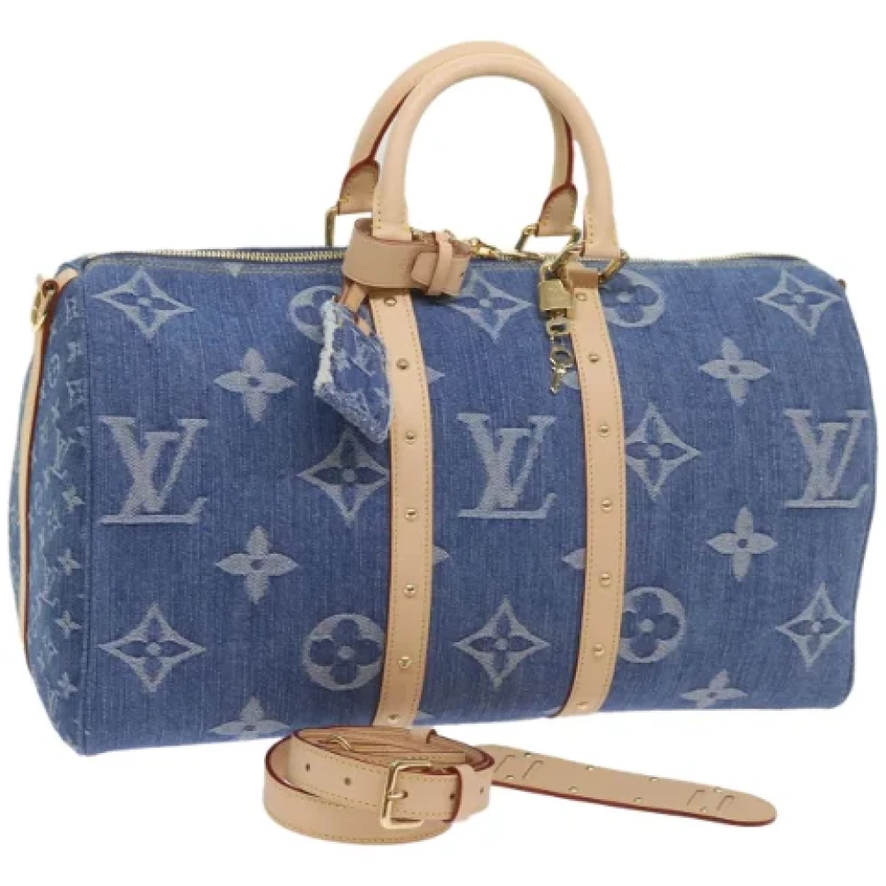 Louis Vuitton Vintage Pre-owned Denim travel-bags Blue Dames