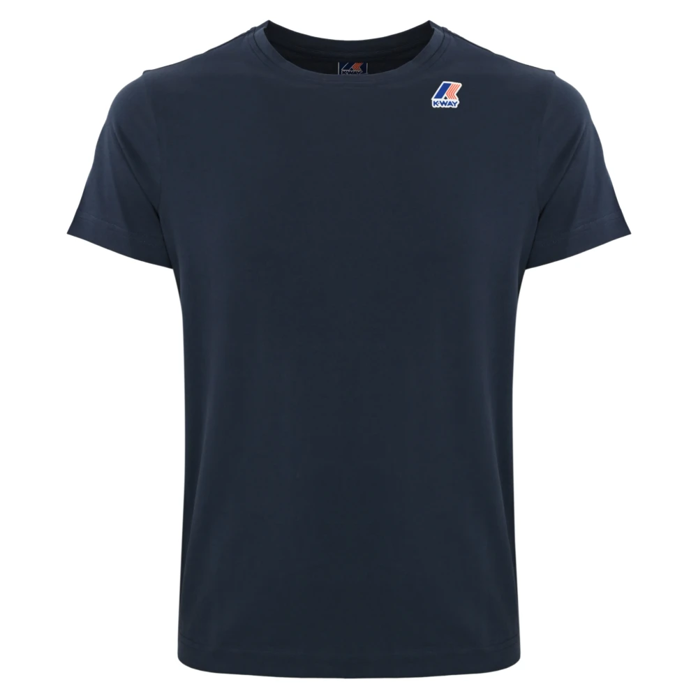 K-way Blauw Katoenen T-shirt met Logoprint Blue Heren