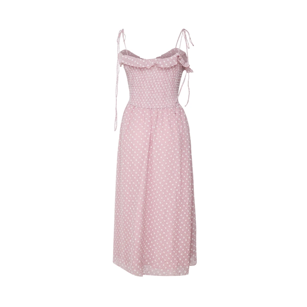 For Love & Lemons Roze Retro Ruffled Neckline Jurk Pink Dames