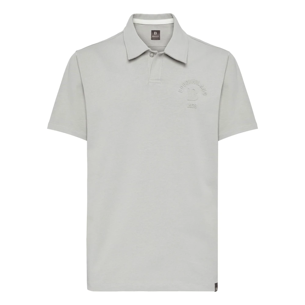 Boggi Milano Poloshirt van katoenmix Gray Heren