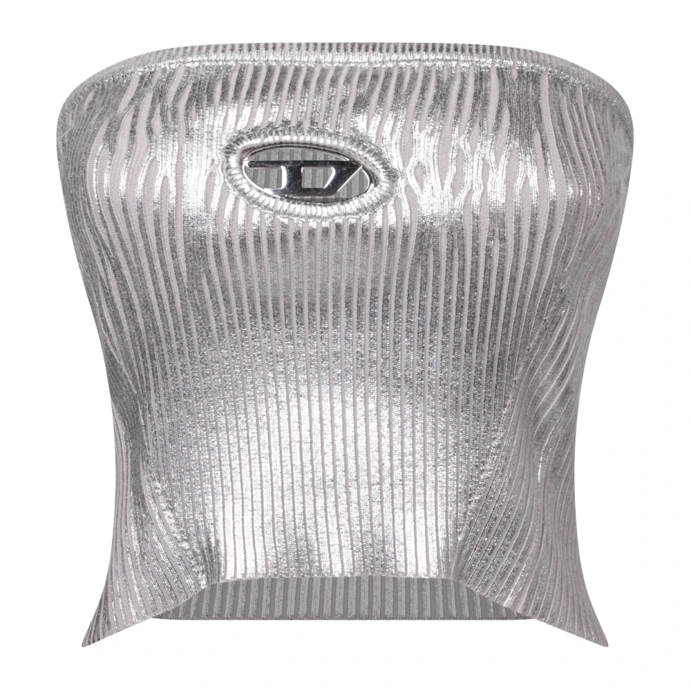 Diesel Metallic Topkleding voor Vrouwen Aw24 Gray Dames