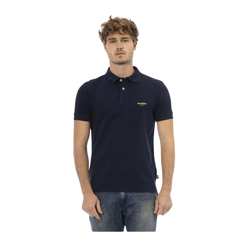 Baldinini Trendy Polo Shirt met Voor Borduurwerk Blue Heren