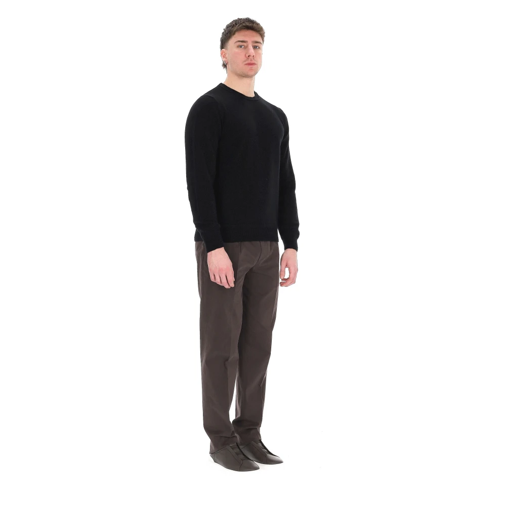 Herno Wollen trui met ronde hals Black Heren