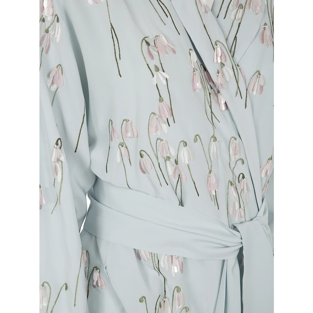 Bernadette Geborduurde Bloemenjurk Blue Dames