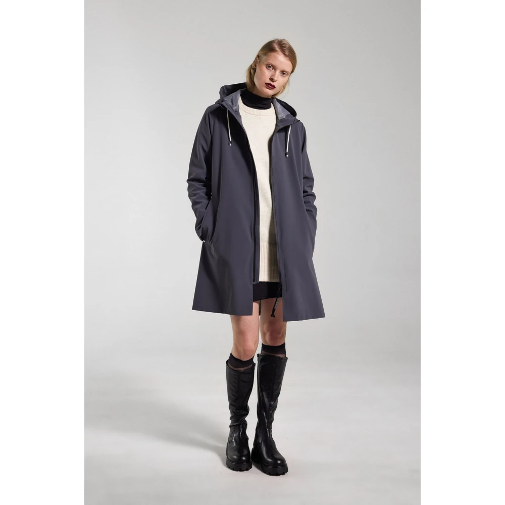 Stutterheim Lichtgewicht Rits Matte Regenjas Blue Dames