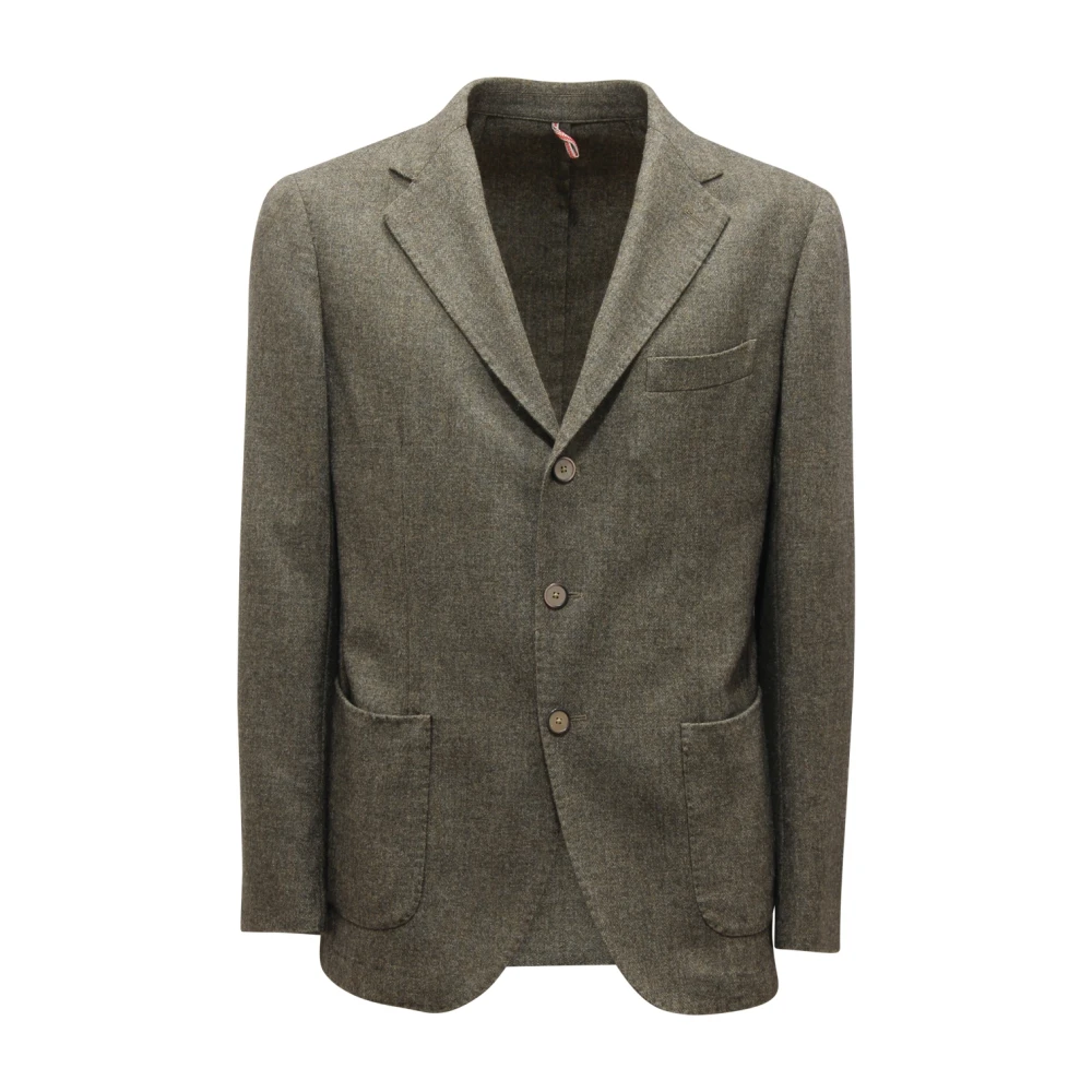 Santaniello Men's Green Blazers, M, Wool Blend Jacket