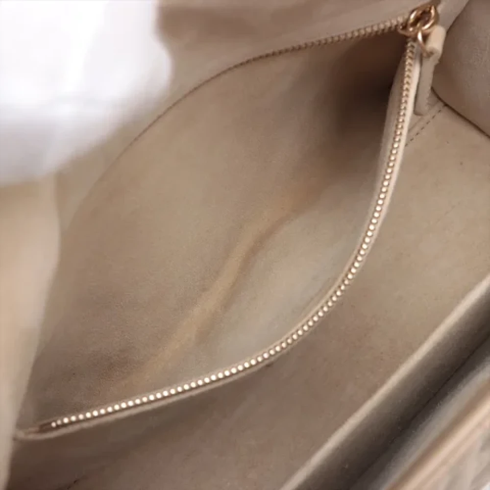 Dior Vintage Pre-owned Leather handbags Beige Dames