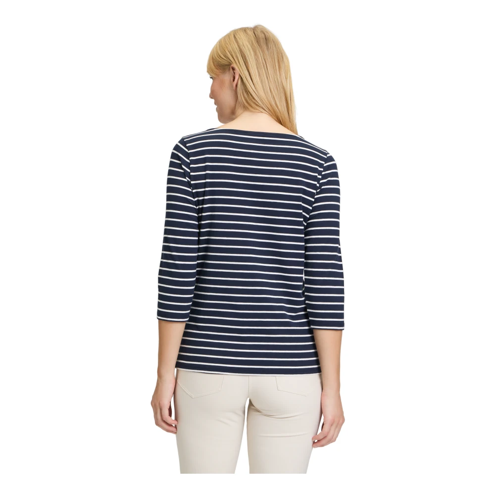 Betty Barclay Gestreept U-hals T-shirt White Dames