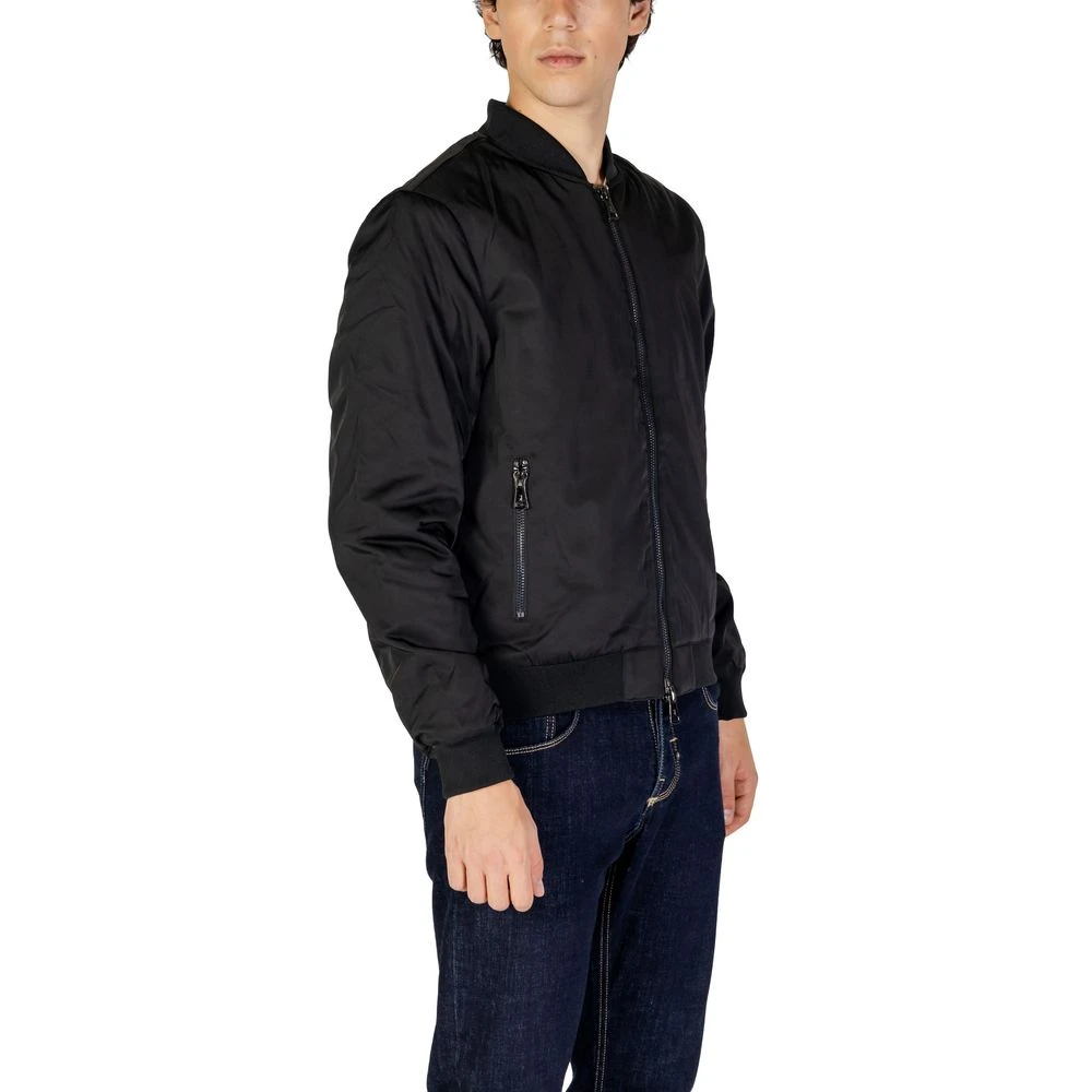 Gianni Lupo Zwarte Polyester Jas Heren Collectie Black Heren