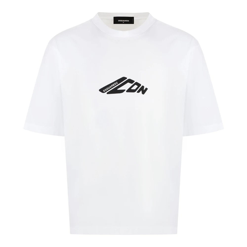 Dsquared2 Men's White Cotton Crew-Neck T-Shirt