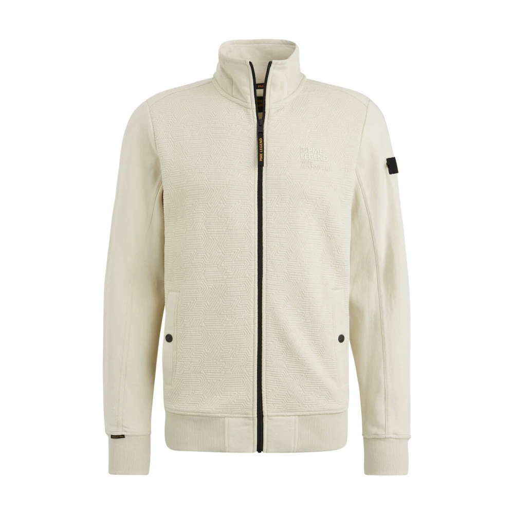PME Legend Jacquard Interlock Rits Jas Sweater Beige Heren