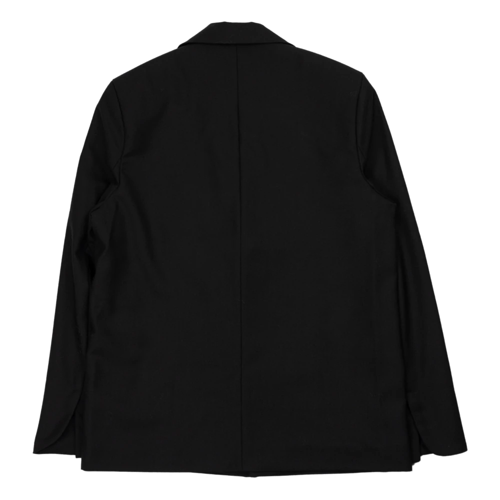 Séfr Zwarte Wollen Blazer Peak Revers Black Heren