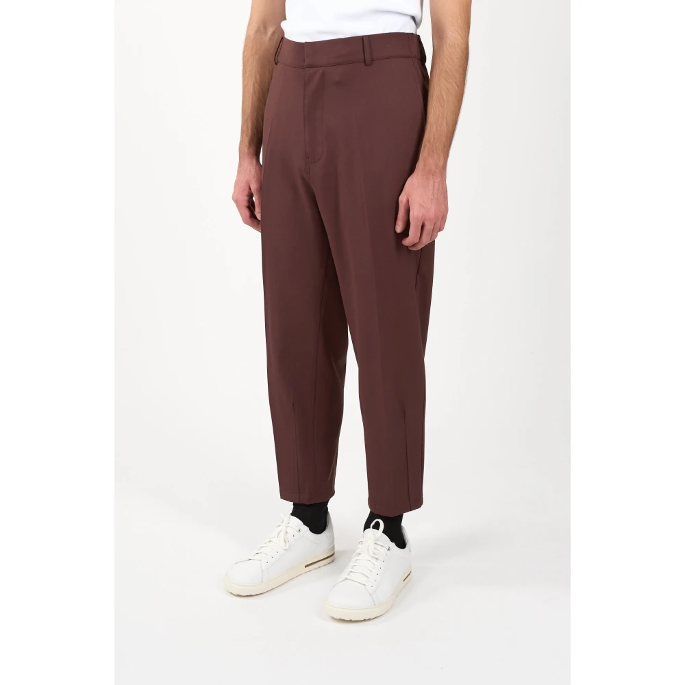 Mauro Grifoni Wollen broek met elastische taille Brown Heren