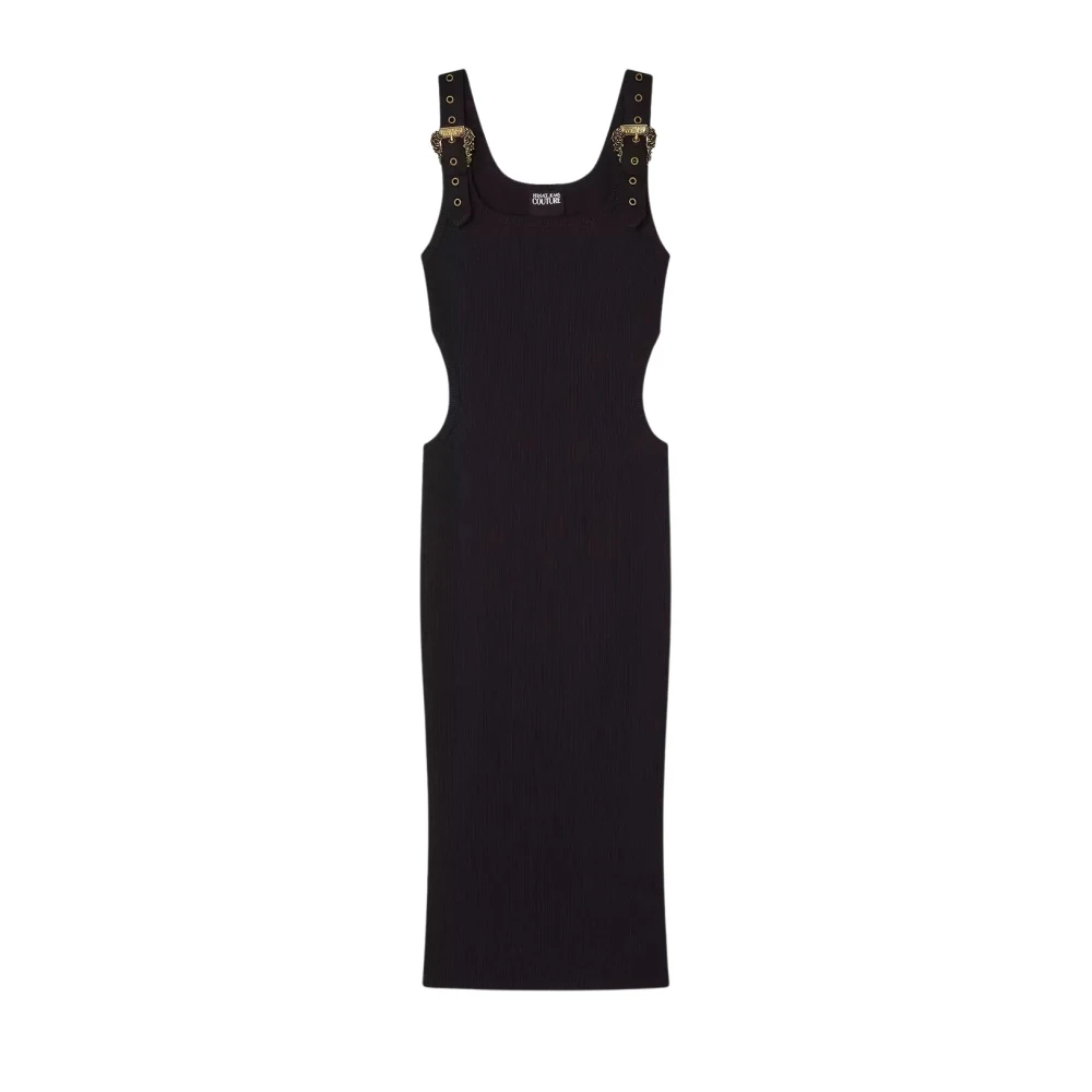 Versace Jeans Couture Svart Bodycon Midi Klänning Black, Dam