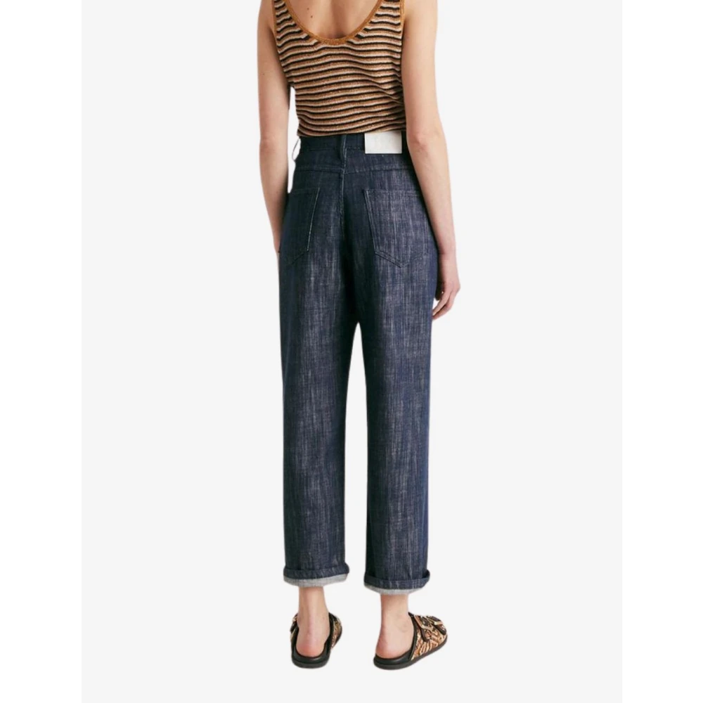 Momoni Baggy Jeans in Denim Kleur Blue Dames