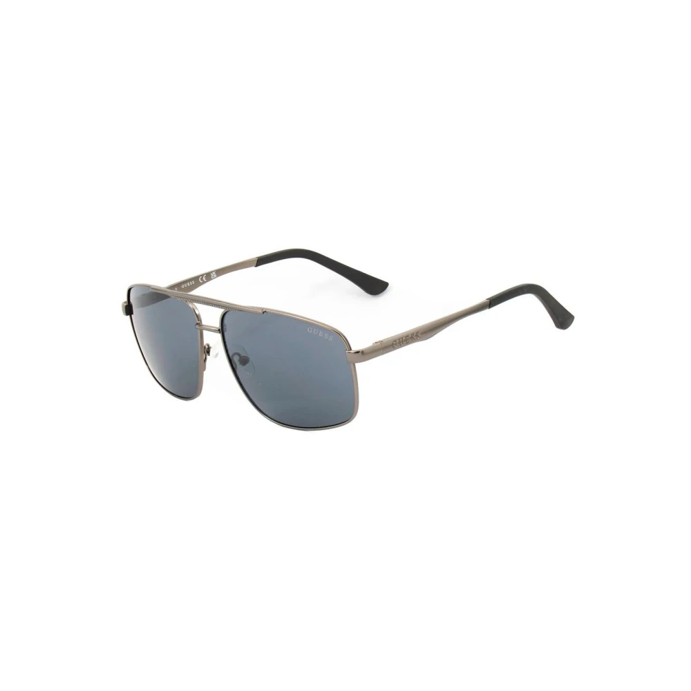 Guess Men's Gray Metal Frame Sunglasses With Uv Protection