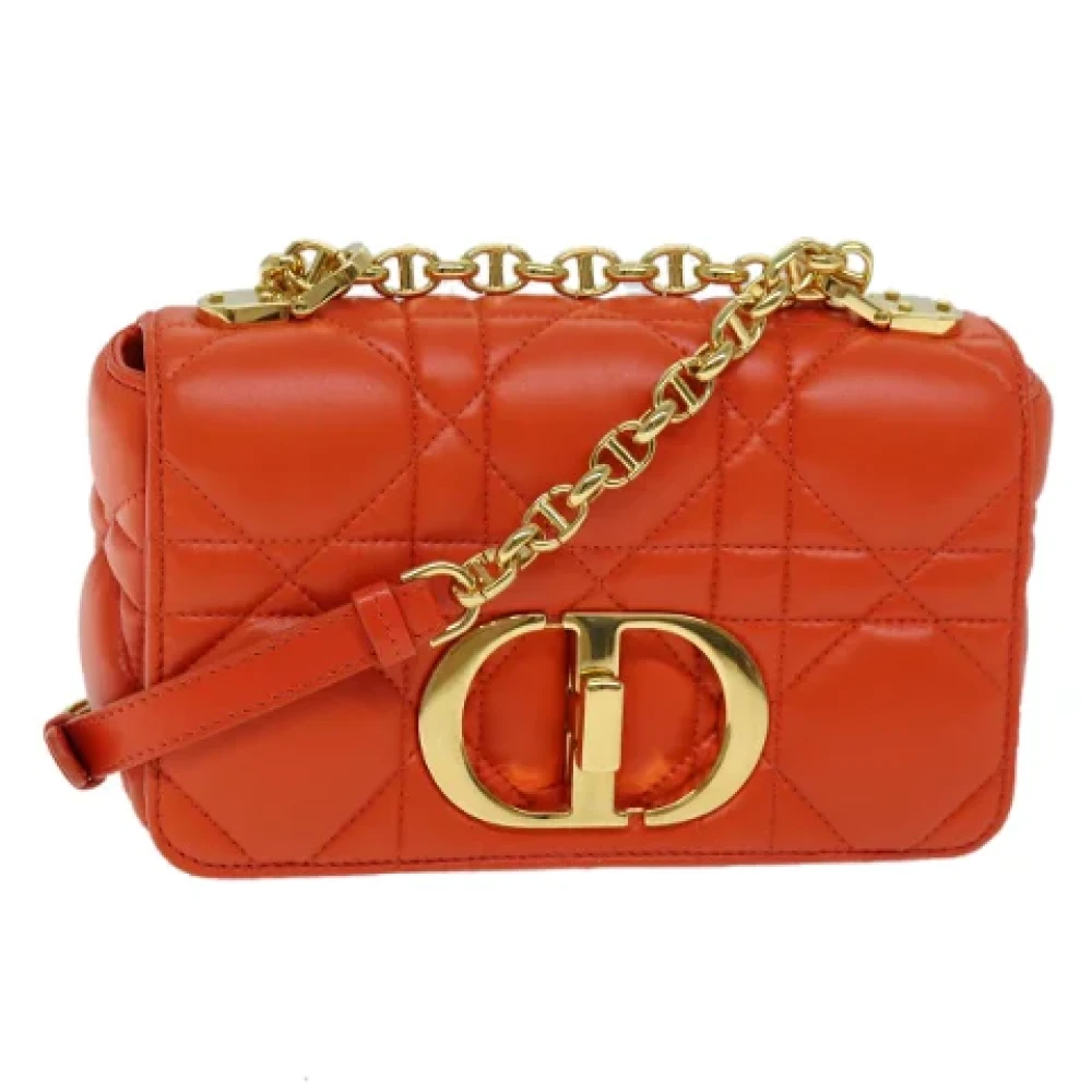 Dior Vintage Pre-owned Leather dior-bags Orange Dames