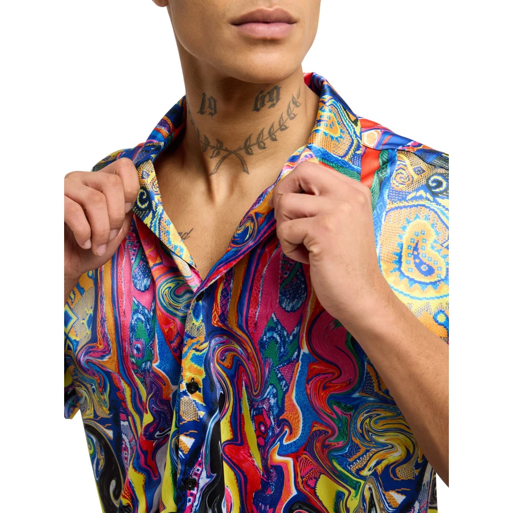 carlo colucci Artistiek Gebreid Shirt Multicolor Heren