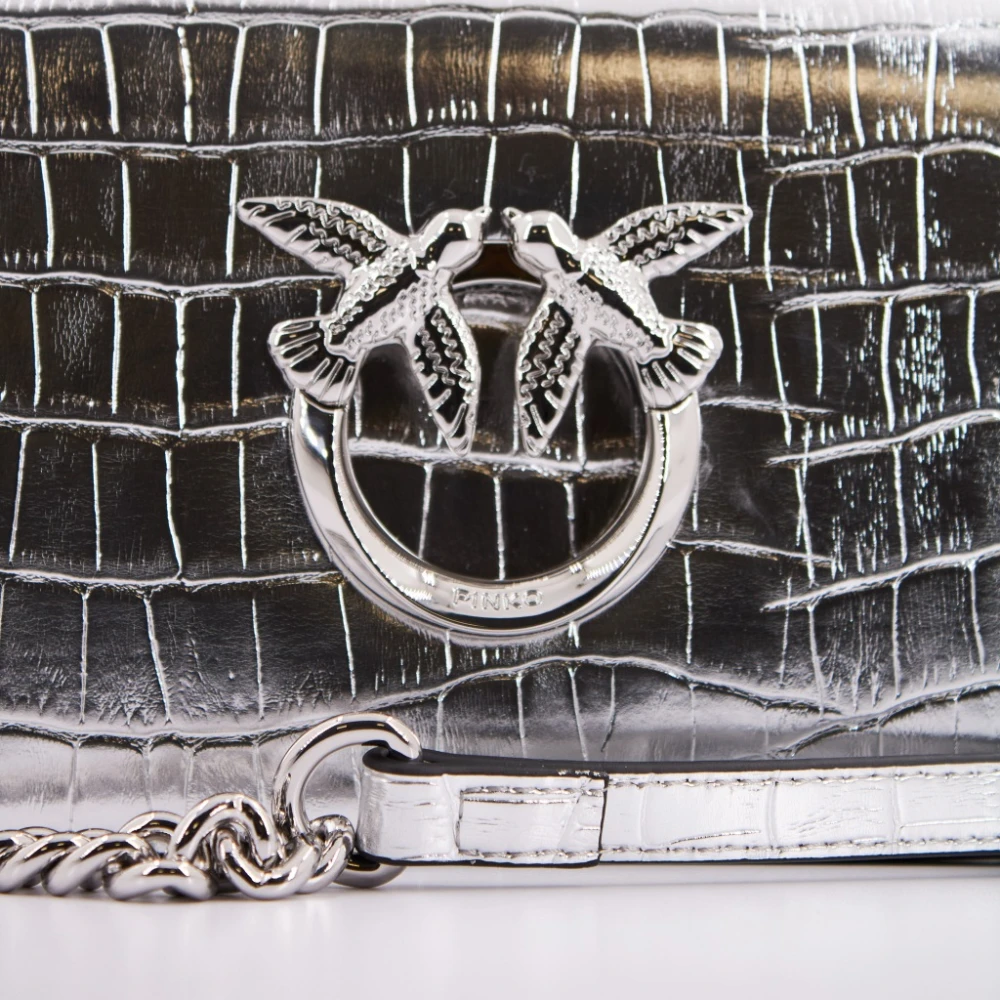 pinko Love Click Mini Crossbody Tas Gray Dames