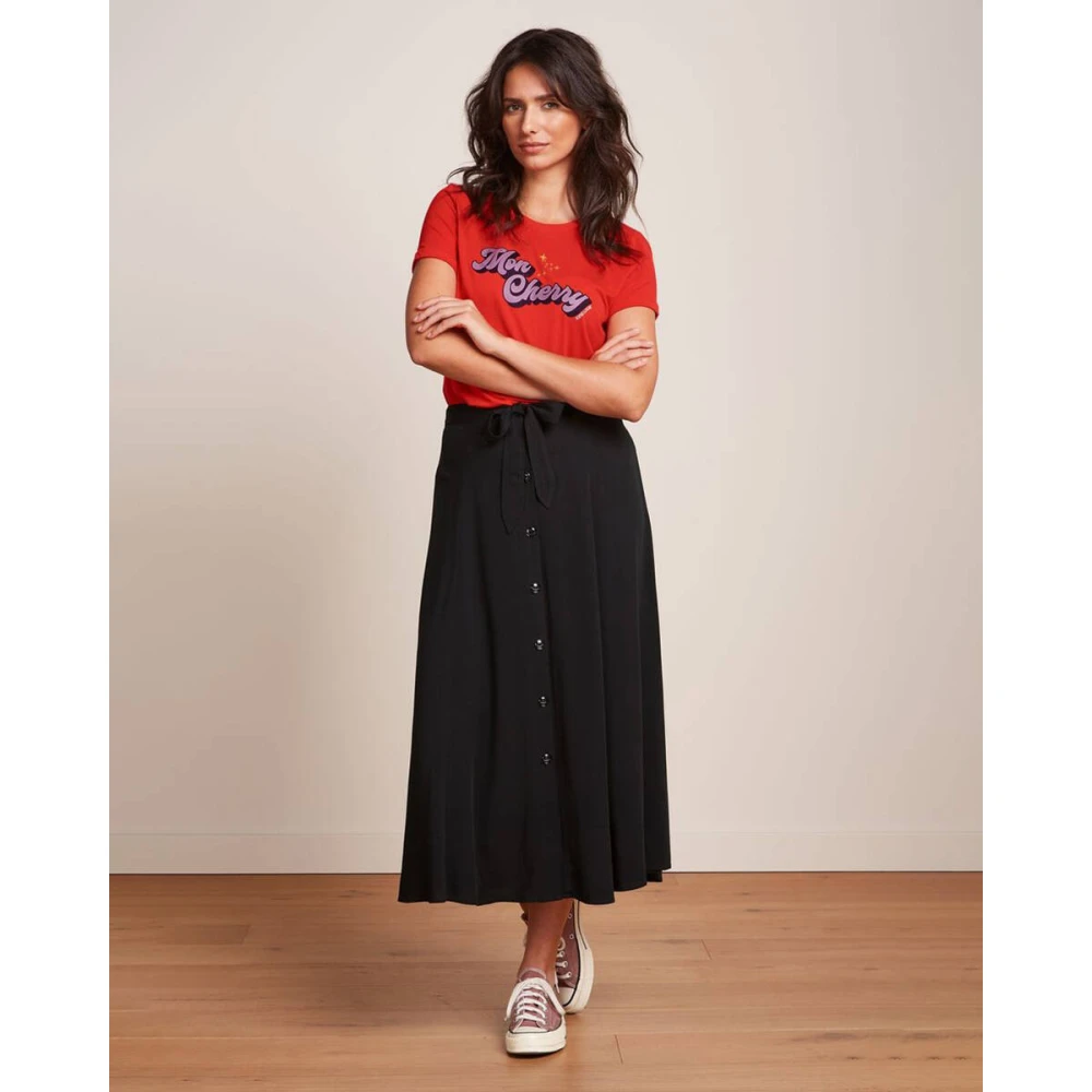 king louie Elly Placement Print Tee Red Dames