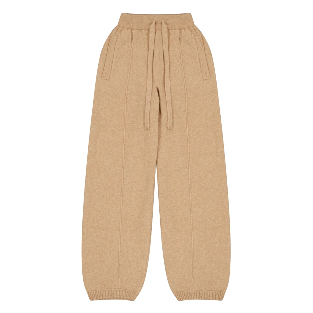 Laneus Sportieve Cashmere Zijden Broek Brown Dames