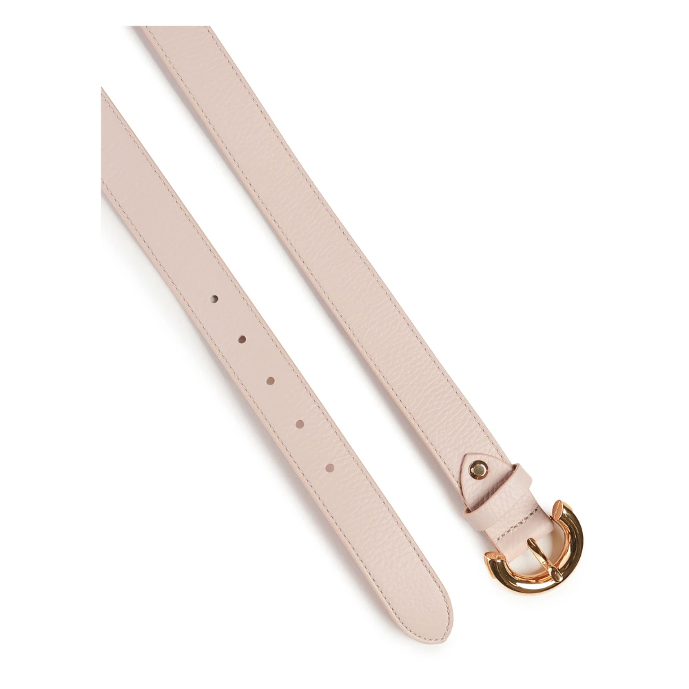 Coccinelle Roze Leren Riem met Gouden Gesp Pink Dames