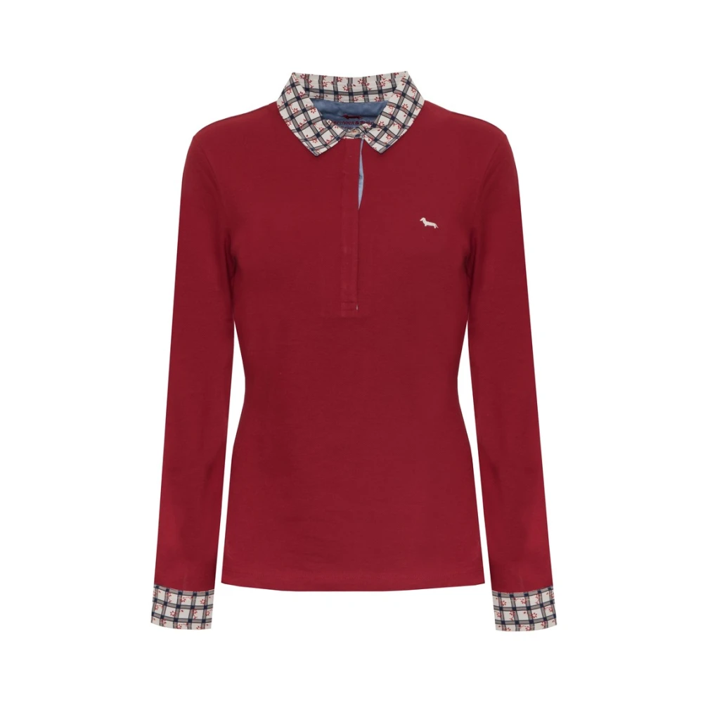 Harmont & Blaine Lange mouw polo shirt rood Red Dames