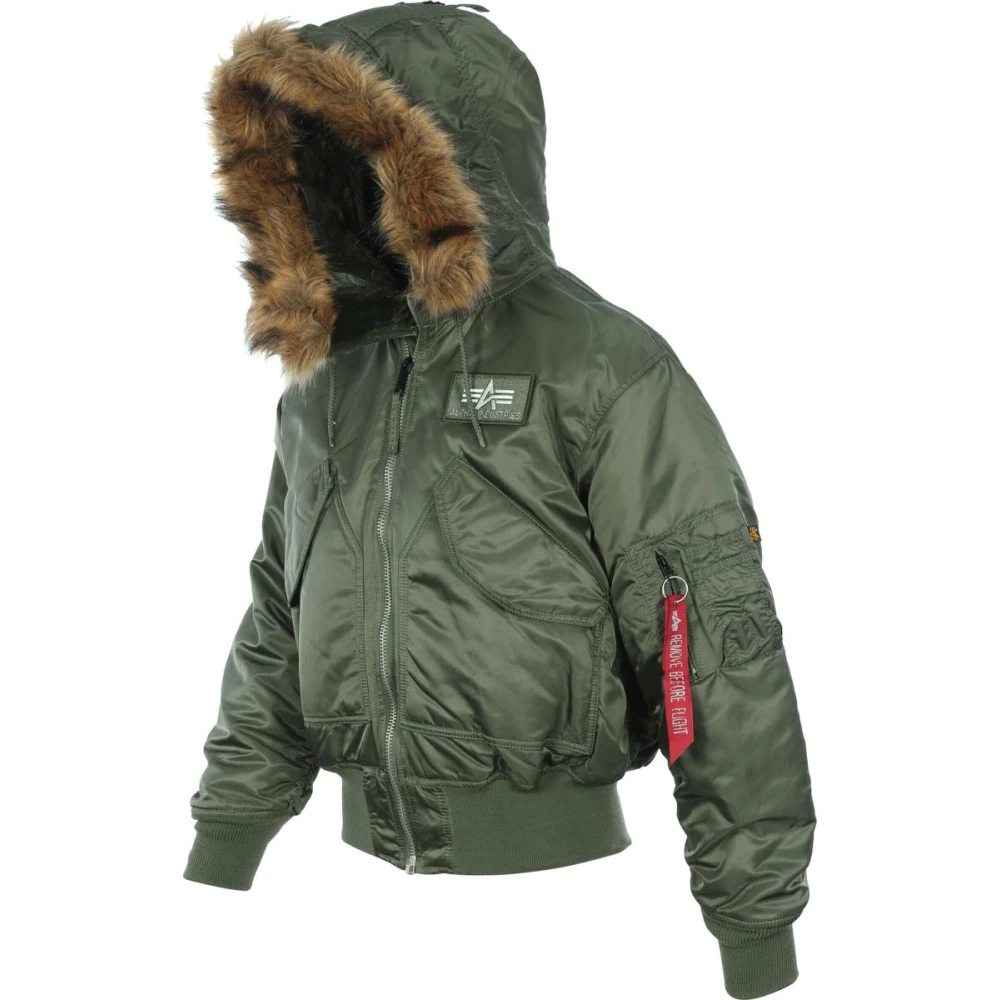 alpha industries Stijlvolle Hooded Bomberjas Green Heren