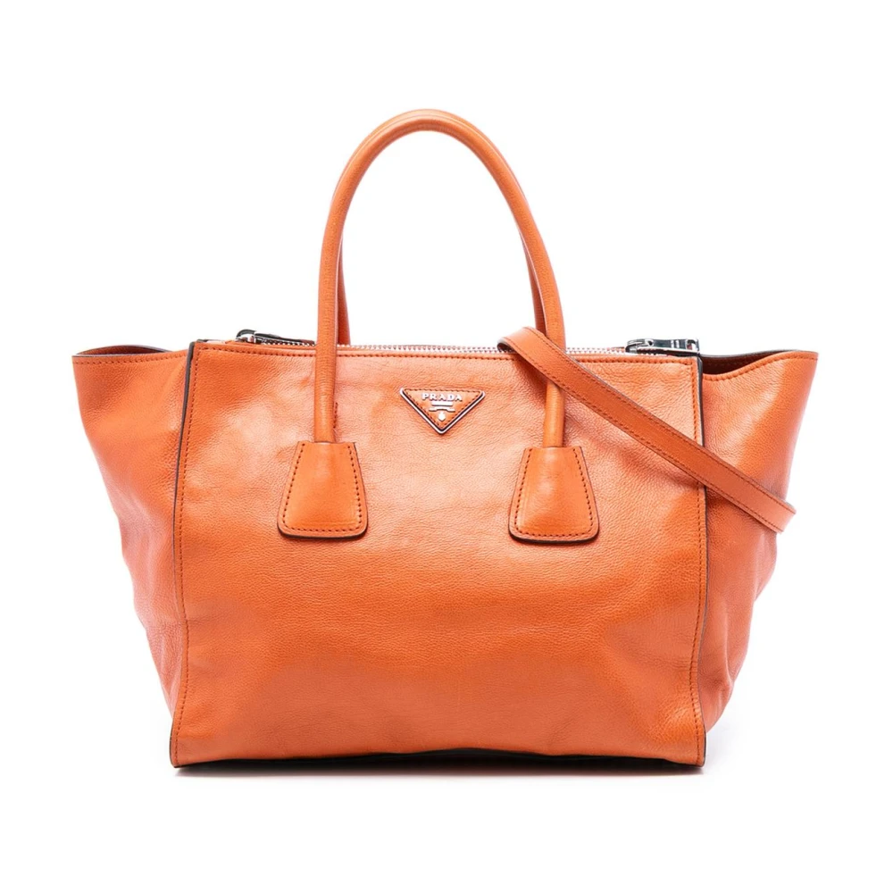 Prada Vintage Women's Orange Pre-Owned Leather Satchel Bag