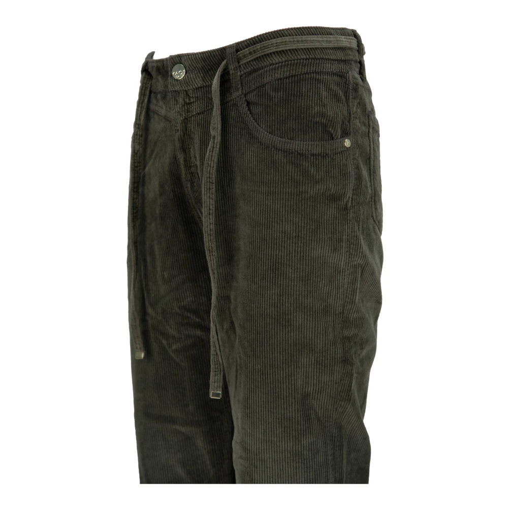 Kaos Gouden Detail Knoop Rits Dames Jeans Green Dames