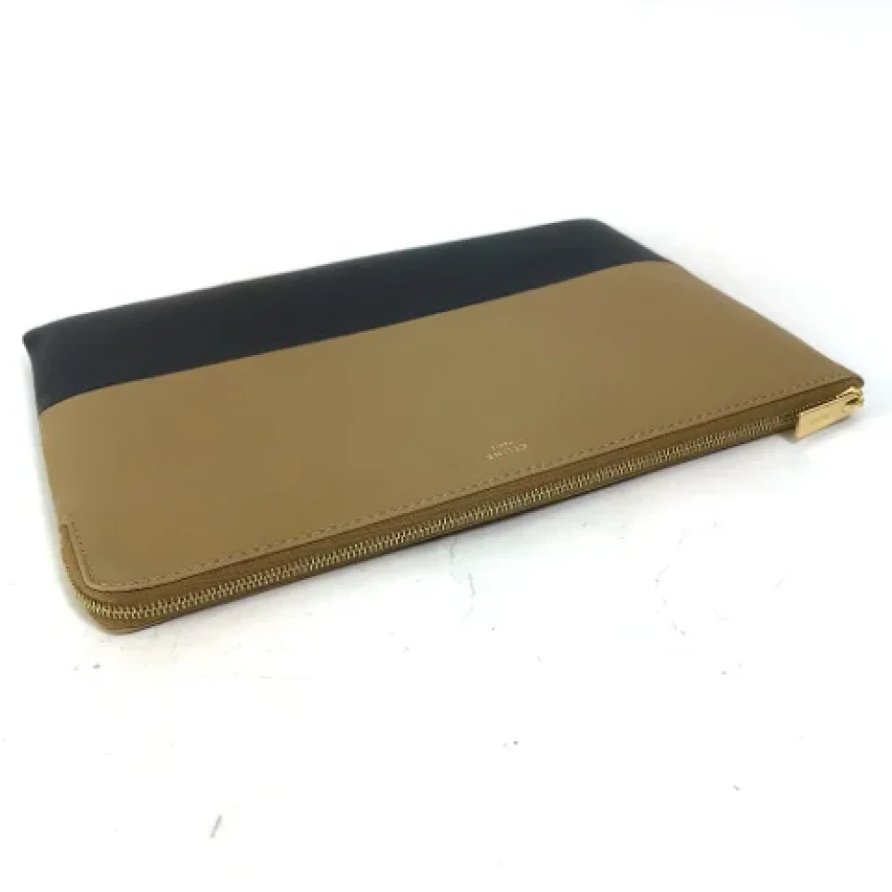 Celine Vintage Pre-owned Leather clutches Brown Dames