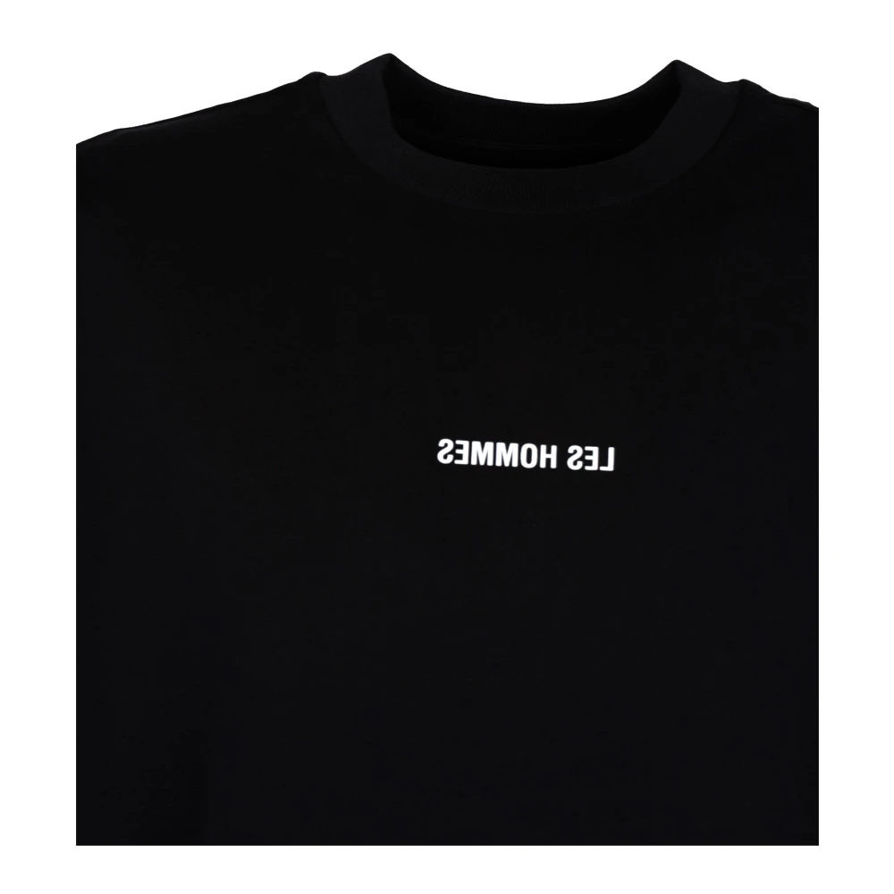 Les Hommes Casual Ronde Hals T-Shirt Black Heren