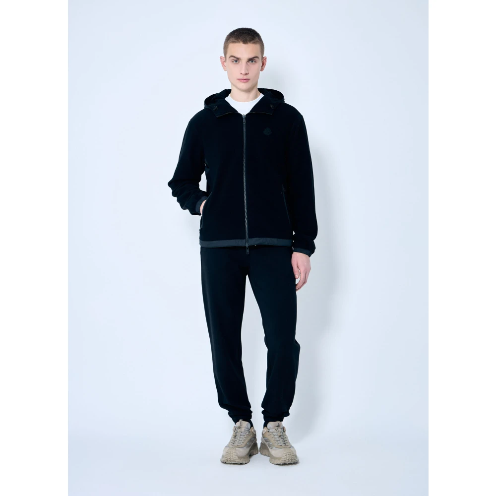 Moncler Fleece Zip-Up Vest met Capuchon Black Heren