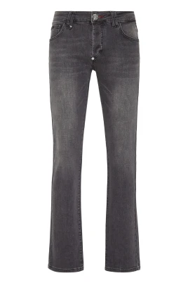 Basic Denim Byxor Rak Modell Supreme Iconic Plein