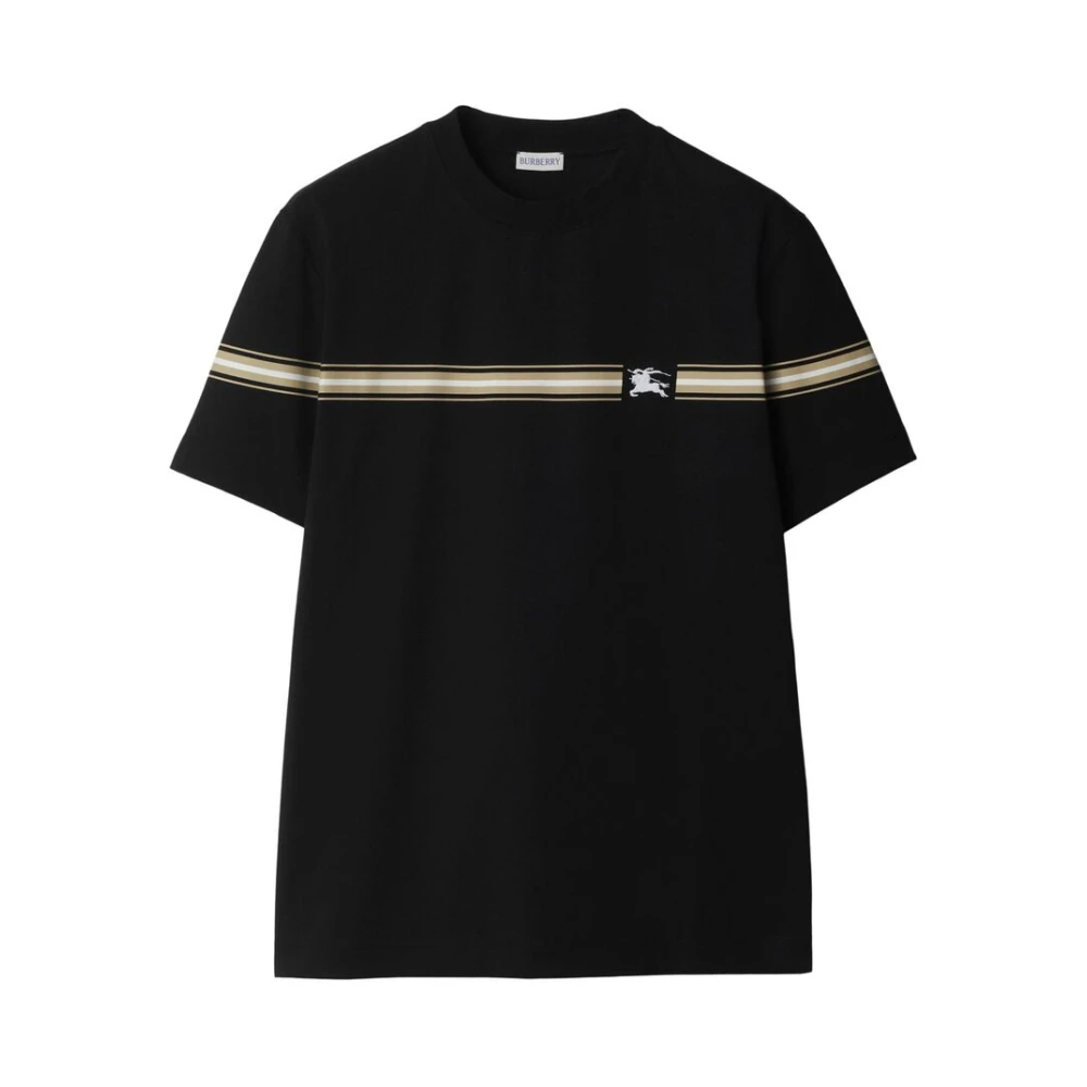 Burberry Zwarte Jersey T-shirt met Equestrian Knight Black Heren