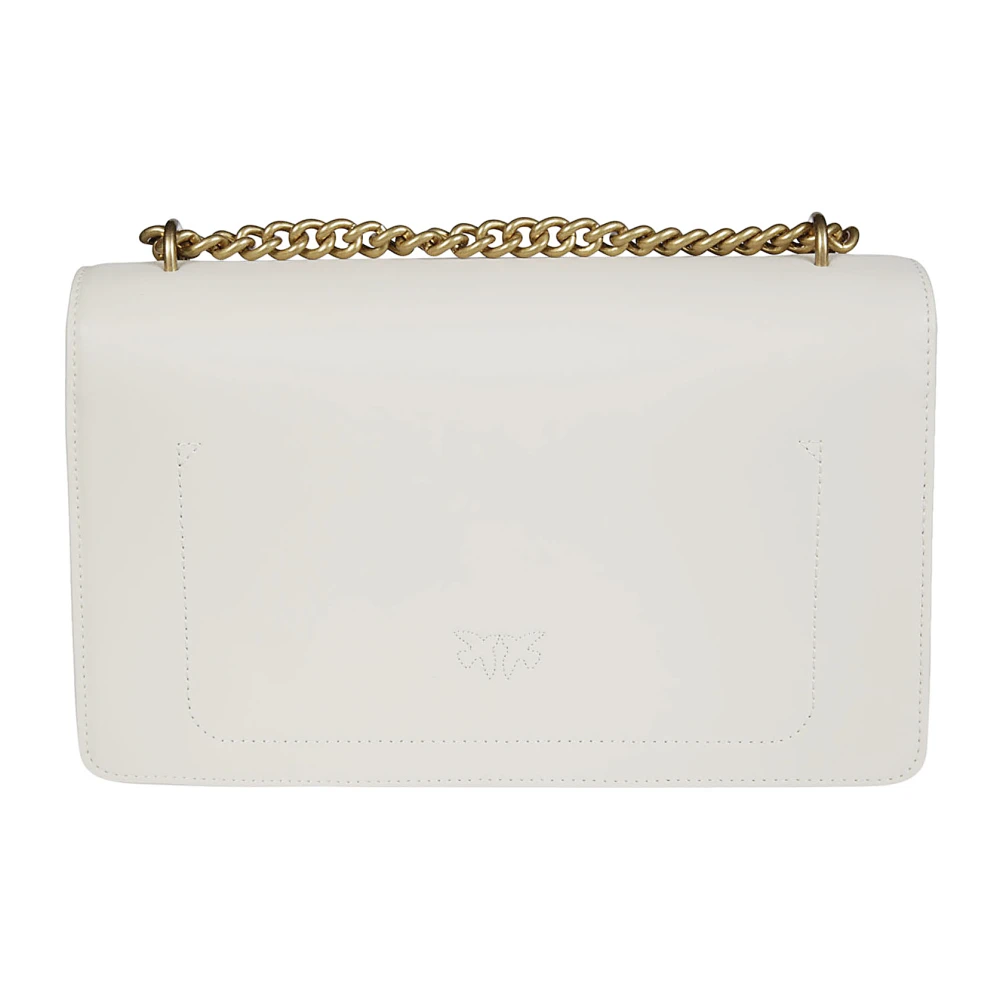 pinko Klassieke Vitello Love One Handtas White Dames