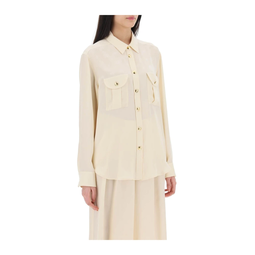Blazé Milano Klassieke Witte Button-Up Overhemd Beige Dames
