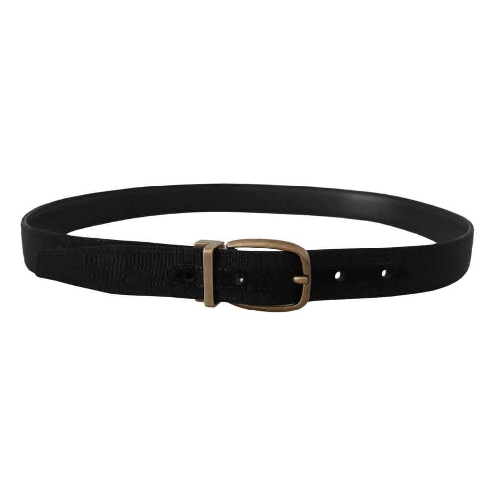 Dolce & Gabbana Elegante Leren Riem Zwart Black Heren