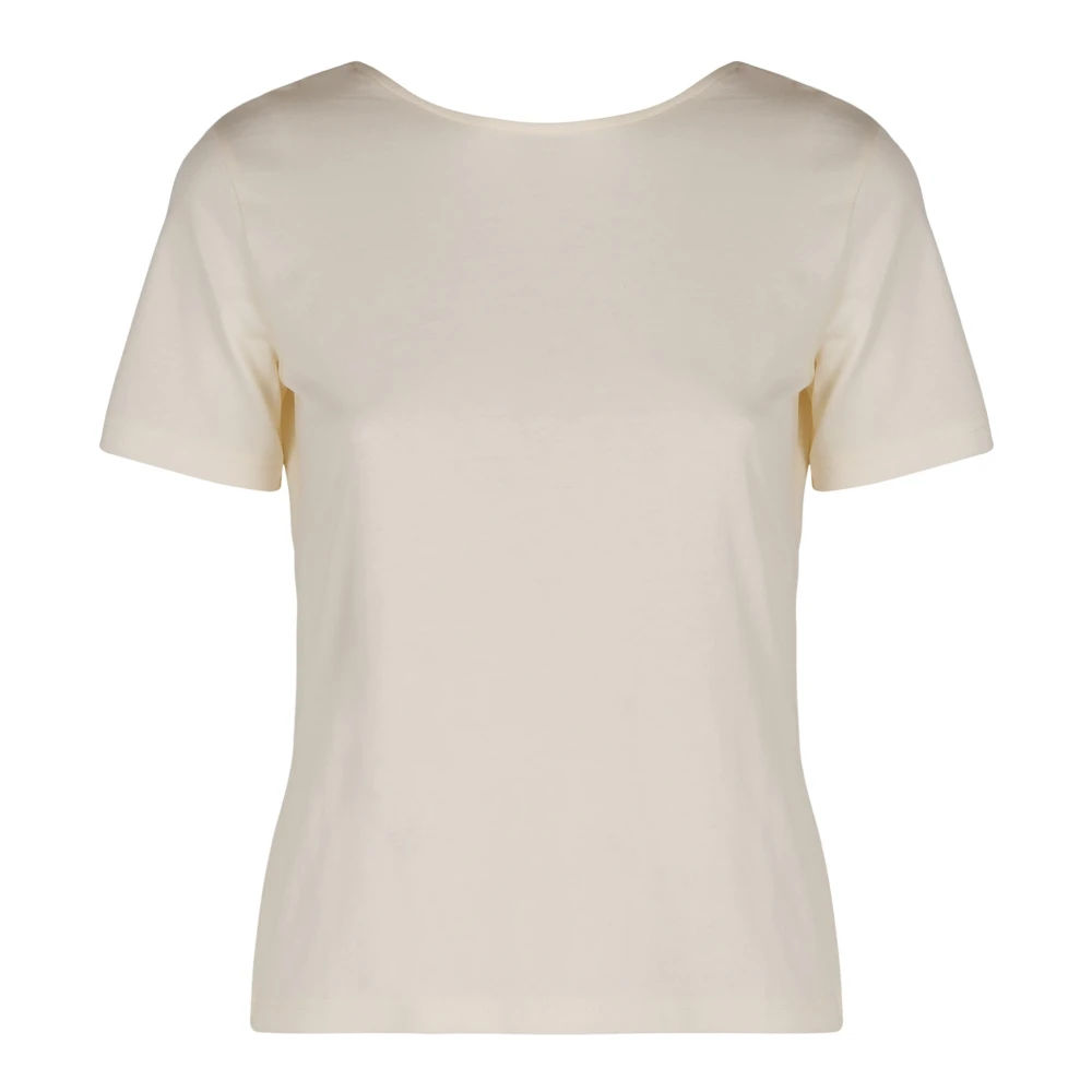 Nina Ricci Katoenen Crew-neck T-shirt Open Rug Beige Dames