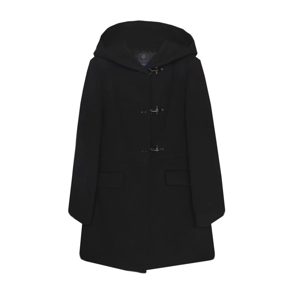 Fay Black Winter Jackets, Female, 12 Y, Wool Coat