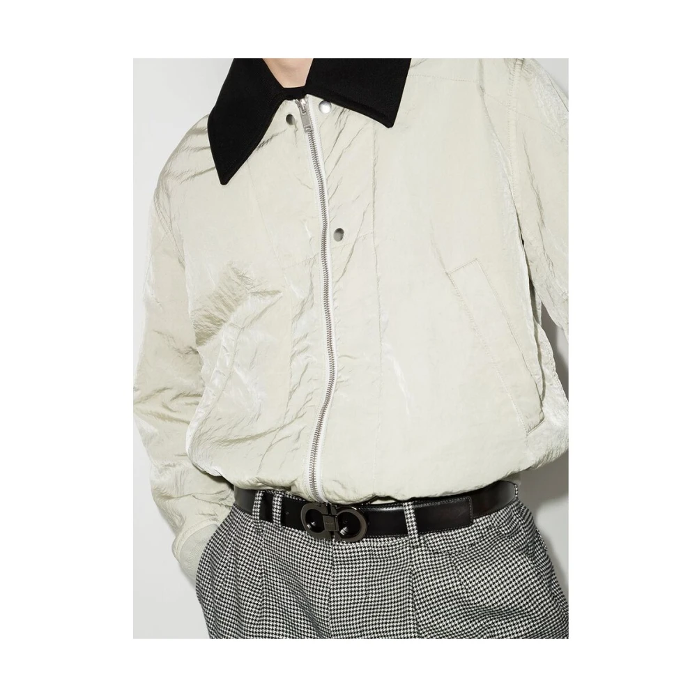 Salvatore Ferragamo Omkeerbare Leren Riem Gancini Stijl Black Heren